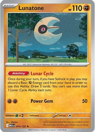 Lunatone 074/132 - ME01 Mega Evolution Holofoil