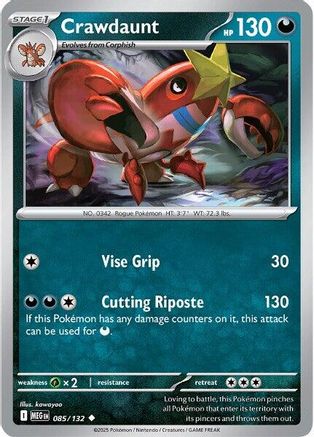 Crawdaunt 085/132 - ME01 Mega Evolution Reverse Holofoil