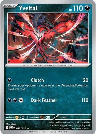 Yveltal 088/132 - ME01 Mega Evolution Reverse Holofoil