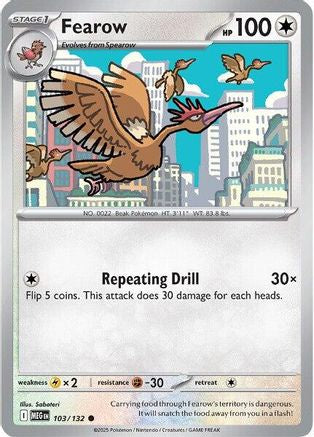 Fearow 103/132 - ME01 Mega Evolution Reverse Holofoil