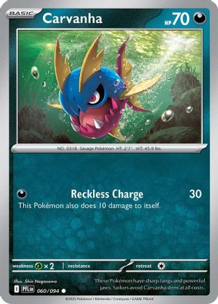 Carvanha 060/094 - ME02 Phantasmal Flames Reverse Holofoil