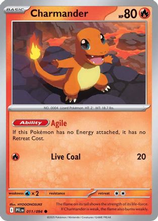 Charmander 011/094 - ME02 Phantasmal Flames Reverse Holofoil