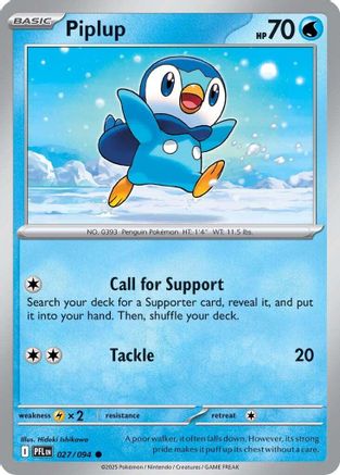 Piplup - 027/094 27 - ME02 Phantasmal Flames Reverse Holofoil