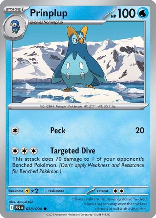 Prinplup 028/094 - ME02 Phantasmal Flames Reverse Holofoil