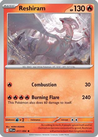 Reshiram 017/094 - ME02 Phantasmal Flames Reverse Holofoil