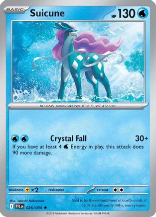 Suicune 026/094 - ME02 Phantasmal Flames Reverse Holofoil