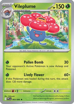Vileplume 003/094 - ME02 Phantasmal Flames Reverse Holofoil