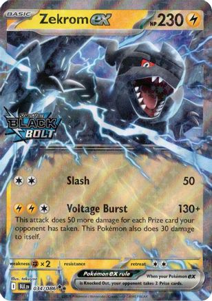 Zekrom ex (Black Bolt Stamped) 034/086 - Miscellaneous Cards & Products Holofoil