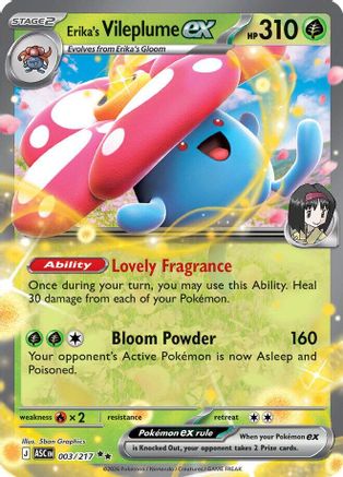 Erika's Vileplume ex 003/217 - ME Ascended Heroes Holofoil