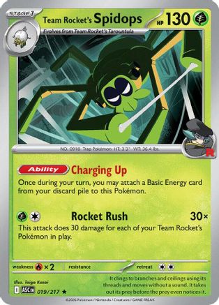 Team Rocket's Spidops 019/217 - ME Ascended Heroes Holofoil