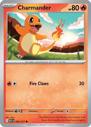 Charmander 020/217 - ME Ascended Heroes Reverse Holofoil