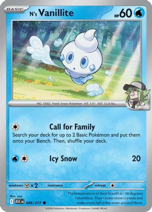 N's Vanillite 49 - ME Ascended Heroes Reverse Holofoil