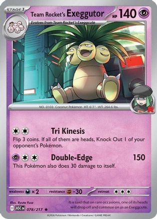 Team Rocket's  exeggutor 78 - ME Ascended Heroes Reverse Holofoil