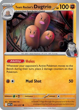 Team Rocket's Dugtrio - 101/217 101 - ME Ascended Heroes Reverse Holofoil