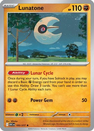 Lunatone 105/217 - ME Ascended Heroes Holofoil