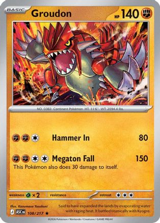 Groudon 108/217 - ME Ascended Heroes Holofoil