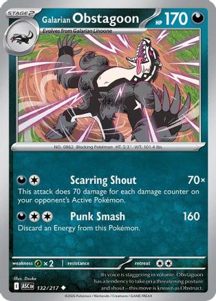 Galarian Obstagoon - 132/217 132 - ME Ascended Heroes Reverse Holofoil