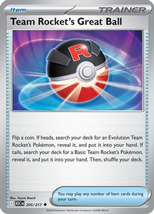Team Rocket's Great Ball 205/217 - ME Ascended Heroes Reverse Holofoil