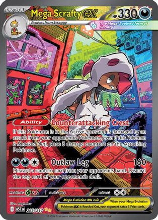Mega Scrafty ex - 285/217 285 - ME Ascended Heroes Holofoil