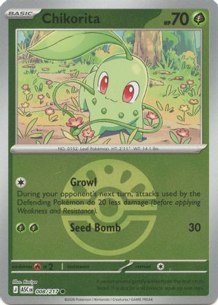 Chikorita (Friend Ball) 008/217 - ME Ascended Heroes Reverse Holofoil