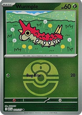 Wurmple (Love Ball) 011/217 - ME Ascended Heroes Reverse Holofoil