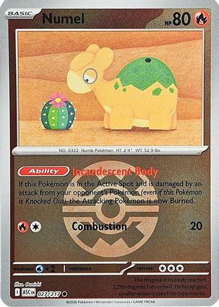 Numel - 027/217 (Quick Ball) 27/217 - ME Ascended Heroes Reverse Holofoil