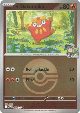 N's Darumaka (Poke Ball) 032/217 - ME Ascended Heroes Reverse Holofoil