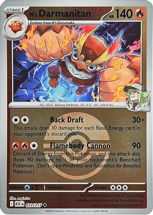 N's Darmanitan (Poke Ball) 033/217 - ME Ascended Heroes Reverse Holofoil