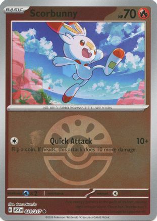 Scorbunny - (Friend Ball) 036/217 - ME Ascended Heroes Reverse Holofoil
