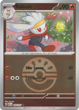 Raboot (Friend Ball) 37/217 - ME Ascended Heroes Reverse Holofoil