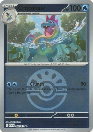 Croconaw (Friend Ball) 042/217 - ME Ascended Heroes Reverse Holofoil