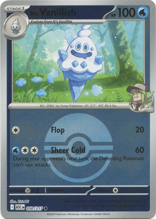 N's Vanillish (Poke Ball) 050/217 - ME Ascended Heroes Reverse Holofoil