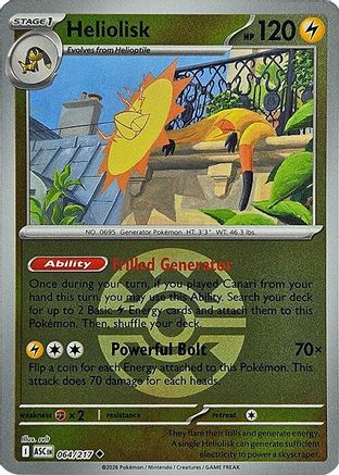 Heliolisk - 064/217 (Quick Ball) - ME Ascended Heroes Reverse Holofoil