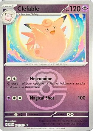 Clefable (Love Ball) 075/217 - ME Ascended Heroes Reverse Holofoil