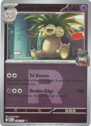 Team Rocket's exeggutor (Team Rocket) 078/217 - ME Ascended Heroes Reverse Holofoil