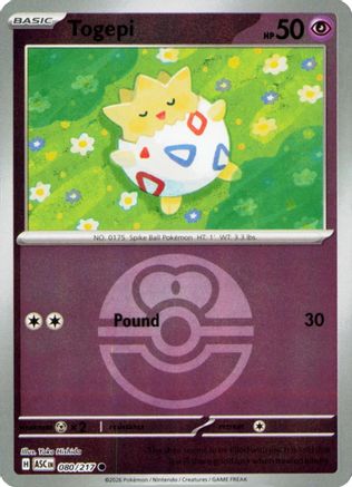 Togepi (Love Ball) 080/217 - ME Ascended Heroes Reverse Holofoil