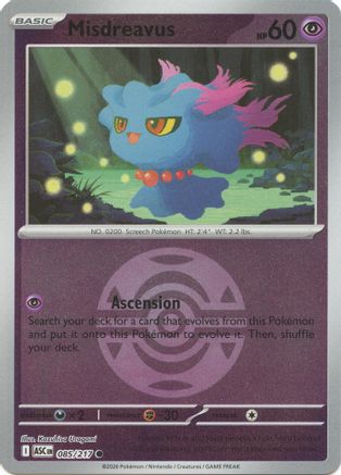 Misdreavus - 085/217 (Dusk Ball) - ME Ascended Heroes Reverse Holofoil