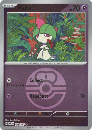 Ralts (Love Ball) 087/217 - ME Ascended Heroes Reverse Holofoil