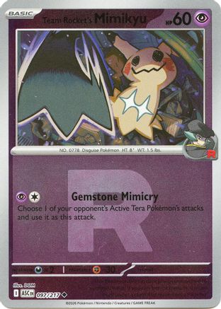 Team Rocket's Mimikyu - 097/217 (Team Rocket) 97 - ME Ascended Heroes Reverse Holofoil