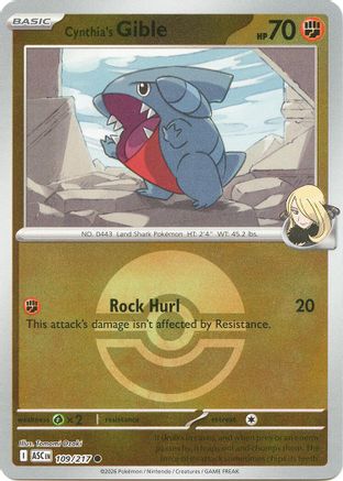 Cynthia's Gible (Poke Ball) 109 - ME Ascended Heroes Reverse Holofoil