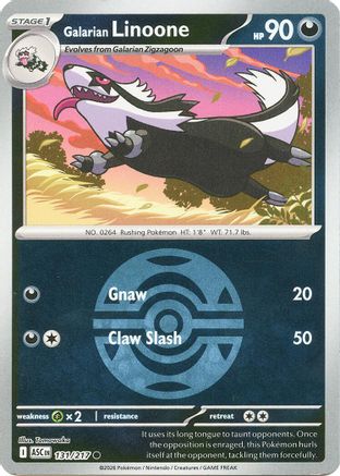 Galarian Linoone (Dusk Ball) 131 - ME Ascended Heroes Reverse Holofoil