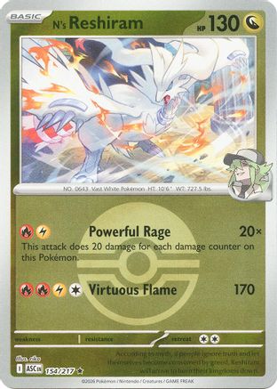 N's Reshiram (Poke Ball) 154 - ME Ascended Heroes Reverse Holofoil