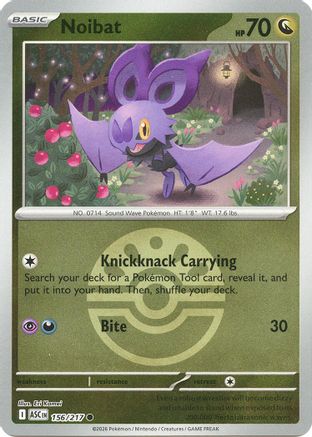 Noibat (Friend Ball) 156/217 - ME Ascended Heroes Reverse Holofoil