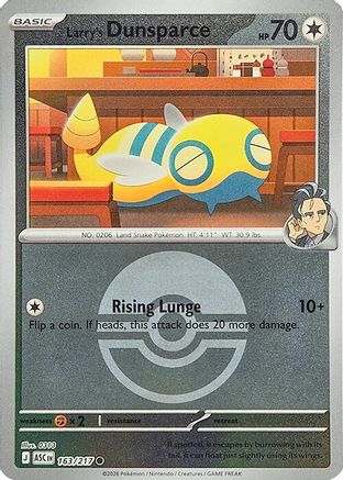 Larry's Dunsparce (Poke Ball) 163/217 - ME Ascended Heroes Reverse Holofoil