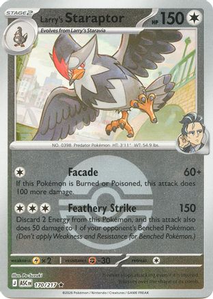 Larry's Staraptor - 170/217 (Poke Ball) - ME Ascended Heroes Reverse Holofoil