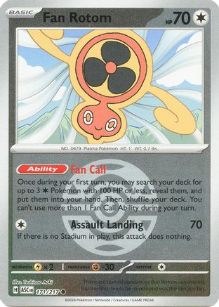 Fan Rotom - 171/217 (Dusk Ball) 171 - ME Ascended Heroes Reverse Holofoil