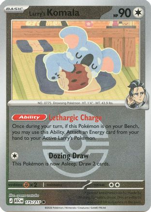 Larry's Komala (Poke Ball) 175/217 - ME Ascended Heroes Reverse Holofoil