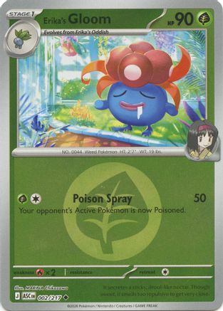 Erika's Gloom (Energy Symbol Pattern) 002/217 - ME Ascended Heroes Reverse Holofoil