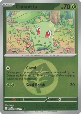 Chikorita (Energy Symbol Pattern) 008/217 - ME Ascended Heroes Reverse Holofoil