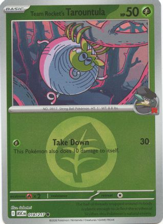 Team Rocket's Tarountula (Energy Symbol Pattern) 018/217 - ME Ascended Heroes Reverse Holofoil
